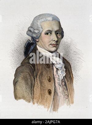 Portrait de Franz Joseph Haydn (1732-1809) Spielzeit. - Tiefdruck, XIXeme siecle. Stockfoto
