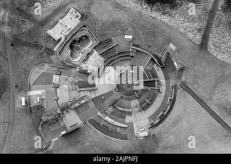 Hanley Forest Park, Stoke on Trent, Blick Auf Den zentralen Waldpark, Central Forest Park, Hanley Park, Plaza Skatepark in der Stadt Stockfoto