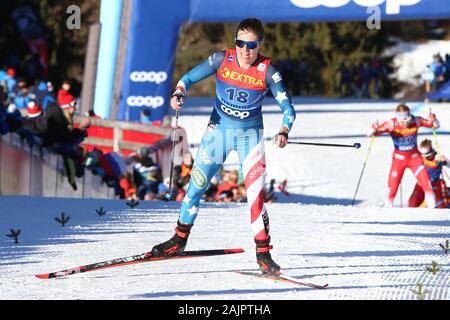 Val di Fiemme, Italien. 05 Jan, 2020. FIS Langlauf Weltcup - Tour de ski 2020 in Val di Fiemme, Italien am 5. Januar 2020; letzte Steigung, Norwegens Therese Johaug (NOR) gewinnt die Tour. Quelle: European Sports Fotografische Agentur/Alamy leben Nachrichten Stockfoto