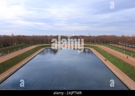 06 Dezember 2019 - Leipzig, Deutschland: Panoramablick von der Völkerschlacht Denkmal Stockfoto