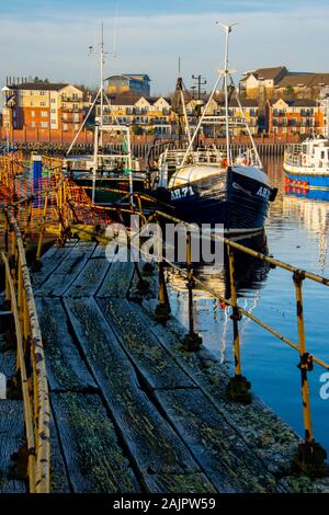 Sonnenaufgang in North Shields Marina Stockfoto