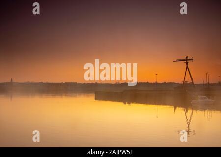 Sonnenaufgang in North Shields Marina Stockfoto