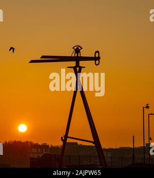 Sonnenaufgang in North Shields Marina Stockfoto