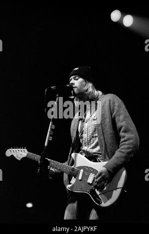 Mailand Italien, 25.02.1994: Kurt Cobain Sänger und Gitarrist von Nirvana während des Live-Konzerts im Palatrussardi Stockfoto