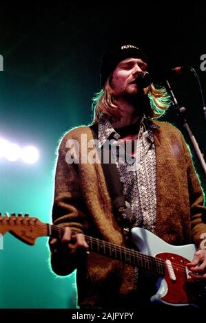 Mailand Italien, 25.02.1994: Kurt Cobain Sänger und Gitarrist von Nirvana während des Live-Konzerts im Palatrussardi Stockfoto