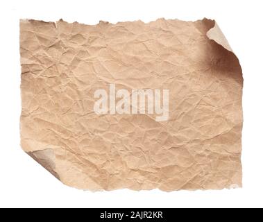 Altes Papier grunge auf weißem Hintergrund Stockfoto