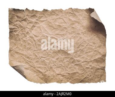 Altes Papier grunge auf weißem Hintergrund Stockfoto