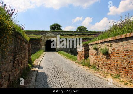 Zentrale Tor der Festung Petrovaradin, Novi Sad, Serbien Stockfoto