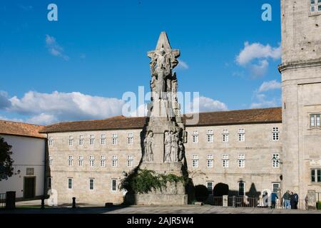 Denkmal für Pobrecillo de Asís. Santiago de Compostela. Spanien Stockfoto