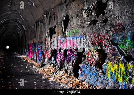 Verlassen der Bahn Tunnel aus den 1800s Stockfoto