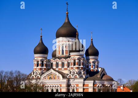 Blick auf Alexander Nevsky Kathedrale der Hauptstadt von Estland Tallinn der berühmten mittelalterlichen Stadt Stockfoto