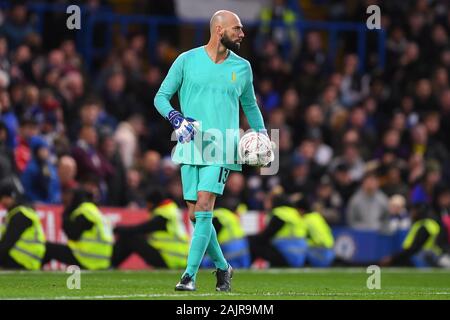 London, Großbritannien. 5. Januar 2020. Wilfredo Caballero (13) von Chelsea im FA Cup Match zwischen Chelsea und Nottingham Forest an der Stamford Bridge, London am Sonntag, den 5. Januar 2020. (Credit: Jon Hobley | MI Nachrichten) das Fotografieren dürfen nur für Zeitung und/oder Zeitschrift redaktionelle Zwecke verwendet werden, eine Lizenz für die gewerbliche Nutzung Kreditkarte erforderlich: MI Nachrichten & Sport/Alamy leben Nachrichten Stockfoto