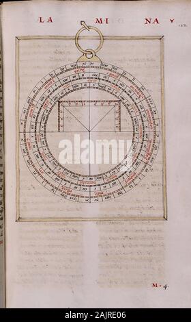 MS HI1-FOL 102-COPIA DEL LIBRO DEL SABER DE ASTRONOMIA - 1276 - MARCO DE JUAN HONORATO DE 1562. Autor: Alfons X. von Kastilien. Lage: MONASTERIO - BIBLIOTECA - coleccion. SAN LORENZO DEL ESCORIAL. MADRID. Spanien. Stockfoto