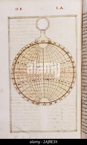 MS HI1-FOL 100-COPIA DEL LIBRO DEL SABER DE ASTRONOMIA -1276 MARCO DE JUAN HONORATO DE 1562. Autor: Alfons X. von Kastilien. Lage: MONASTERIO - BIBLIOTECA - coleccion. SAN LORENZO DEL ESCORIAL. MADRID. Spanien. Stockfoto