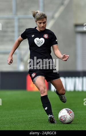 Leigh, UK. 05 Jan, 2020. LEIGH, ENGLAND - 5. Januar Gemma Evans von Bristol City Frauen während Super das Barclays FA Women's League Spiel zwischen Manchester United und Bristol City bei Leigh Sport Stadion, Leigh am Sonntag, den 5. Januar 2020. (Credit: Eddie Garvey | MI Nachrichten) das Fotografieren dürfen nur für Zeitung und/oder Zeitschrift redaktionelle Zwecke verwendet werden, eine Lizenz für die gewerbliche Nutzung Kreditkarte erforderlich: MI Nachrichten & Sport/Alamy leben Nachrichten Stockfoto