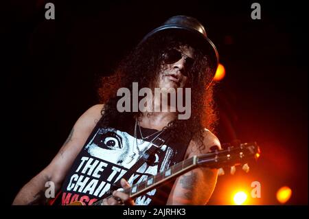 Mailand Italien vom 28. Juli 2011, Live Konzert von Slash in der Arena Civica: Schrägstrich während des Konzerts Stockfoto