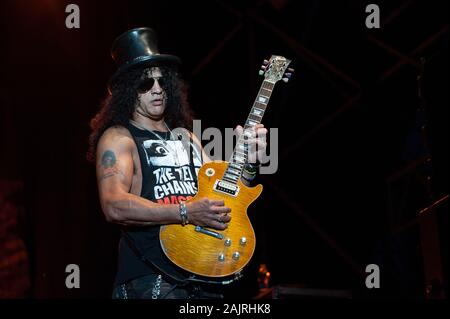 Mailand Italien vom 28. Juli 2011, Live Konzert von Slash in der Arena Civica: Schrägstrich während des Konzerts Stockfoto