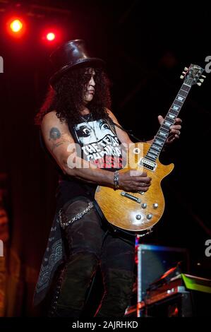Mailand Italien vom 28. Juli 2011, Live Konzert von Slash in der Arena Civica: Schrägstrich während des Konzerts Stockfoto