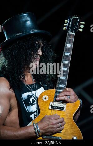 Mailand Italien vom 28. Juli 2011, Live Konzert von Slash in der Arena Civica: Schrägstrich während des Konzerts Stockfoto