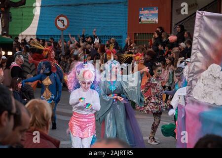 Drei Könige Parade in Fuengirola, Málaga, Spanien. Stockfoto