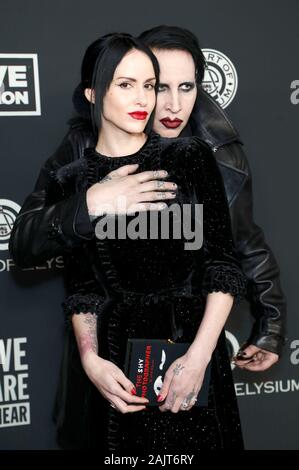 Los Angeles, USA. 04 Jan, 2020. Lindsay Usich und Marilyn Manson an der Kunst des Elysium 13. jährlichen Himmel Gala im Hollywood Palladium am 04 Januar, 2020 in Los Angeles, Kalifornien. Credit: Geisler-Fotopress GmbH/Alamy leben Nachrichten Stockfoto