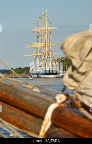 Die Viermastbark Passat, jetzt ein Museum Schiff in Travemünde in der Nähe von Lübeck Stockfoto