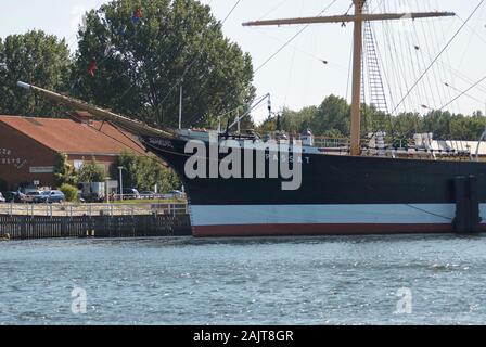 Die Viermastbark Passat, jetzt ein Museum Schiff in Travemünde in der Nähe von Lübeck Stockfoto