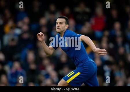 London, Großbritannien. 05 Jan, 2020. Pedro von Chelsea im FA Cup 3.Runde zwischen Chelsea und Nottingham Forest an der Stamford Bridge, London, England, am 5. Januar 2020. Foto von Andy Rowland. Credit: PRiME Media Images/Alamy leben Nachrichten Stockfoto