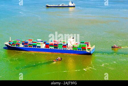 Luftaufnahme von Bayonne Containerschiff reflex Stockfoto