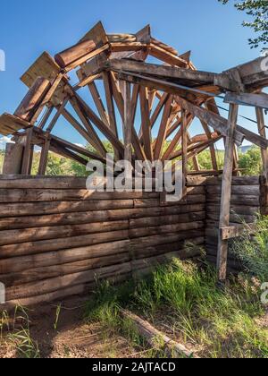 Wasserrad, John jarvie Historisches Anwesen, Braun Park, Utah. Stockfoto