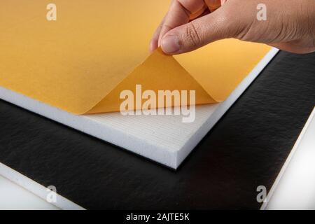 Teflon-beschichtete Schalldämmung. Schaumplatten Ethylenvinylacetat (EVA). Stockfoto