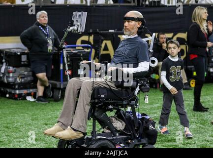 New Orleans, LA, USA. 5 Jan, 2020. Ehemalige New Orleans Saints Spieler Steve Gleason ist auf dem Nebenerwerb vor NFL Wild Card Endspiel zwischen den New Orleans Saints und die Minnesota Vikings in der Mercedes Benz Superdome in New Orleans, LA. Jonathan Mailhes/CSM/Alamy leben Nachrichten Stockfoto