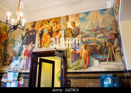 Interieur von Gloucester City Hall, Gloucester, Massachusetts, USA Stockfoto