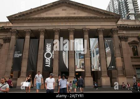 Staatsbibliothek von Victoria auf die Swanston Street, Melbourne, Australien Stockfoto