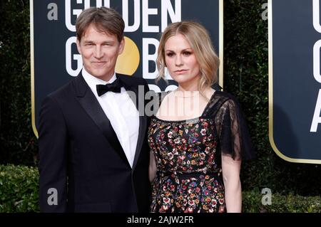 Beverly Hills, USA. 05 Jan, 2020. Stephen Moyer und Anna Paquin die Teilnahme an der 77. jährlichen Golden Globe Awards im Beverly Hilton Hotel am 5. Januar 2020 in Beverly Hills, Kalifornien. Credit: Geisler-Fotopress GmbH/Alamy leben Nachrichten Stockfoto