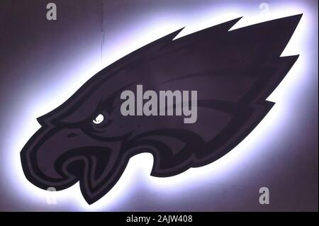 Philadelphia, PA, USA. 05 Jan, 2020. Die Adler Logo erscheint im Tunnel vor der NFC wild card matchup zwischen die Seattle Seahawks und die Philadelphia Eagles am Lincoln Financial Field in Philadelphia, PA. Credit: Csm/Alamy leben Nachrichten Stockfoto