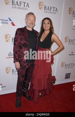 Januar 4, 2020 Los Angeles, Kalifornien, USA: Jared Harris (L) und ALLEGRA RIGGIO 2020 BAFTA-Tea Party teilnehmen im Four Seasons Hotel in Los Angeles, Kalifornien (Bild: © Charlie Steffens/ZUMA Draht) Stockfoto