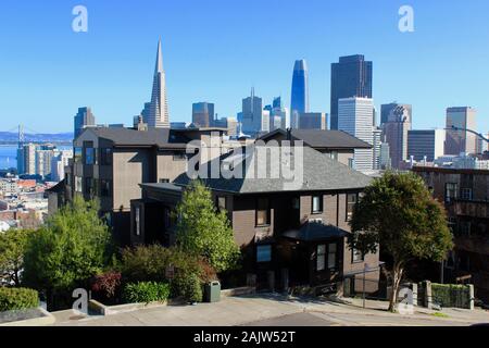 "Haus der Flagge", Russian Hill, San Francisco, Kalifornien Stockfoto