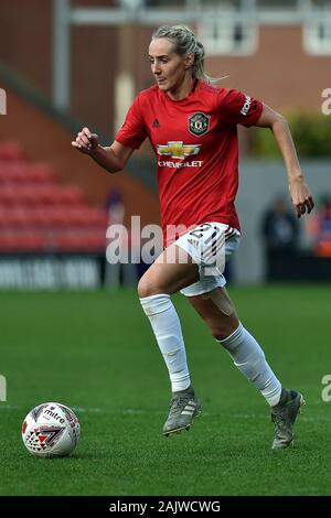 Leigh, UK. 05 Jan, 2020. LEIGH, ENGLAND - 5. Januar Millie Turner von Manchester United Frauen während Super das Barclays FA Women's League Spiel zwischen Manchester United und Bristol City bei Leigh Sport Stadion, Leigh am Sonntag, den 5. Januar 2020. (Credit: Eddie Garvey | MI Nachrichten) das Fotografieren dürfen nur für Zeitung und/oder Zeitschrift redaktionelle Zwecke verwendet werden, eine Lizenz für die gewerbliche Nutzung Kreditkarte erforderlich: MI Nachrichten & Sport/Alamy leben Nachrichten Stockfoto