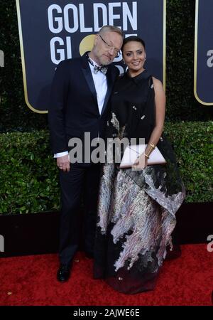 Beverly Hills, Vereinigte Staaten. 05 Jan, 2020. Jared Harris und Allegra Riggio nehmen an der 77. jährlichen Golden Globe Awards, die Ehrung der besten im Film und im US-amerikanischen Fernsehen von 2020 im Beverly Hilton Hotel in Beverly Hills, Kalifornien am Sonntag, 5. Januar 2020. Foto von Jim Ruymen/UPI Quelle: UPI/Alamy leben Nachrichten Stockfoto