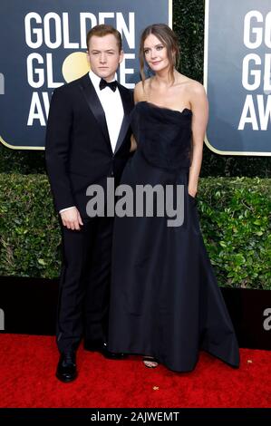 Beverly Hills, USA. 05 Jan, 2020. Taron Egerton und Emily Thomas die Teilnahme an der 77. jährlichen Golden Globe Awards im Beverly Hilton Hotel am 5. Januar 2020 in Beverly Hills, Kalifornien. Credit: Geisler-Fotopress GmbH/Alamy leben Nachrichten Stockfoto