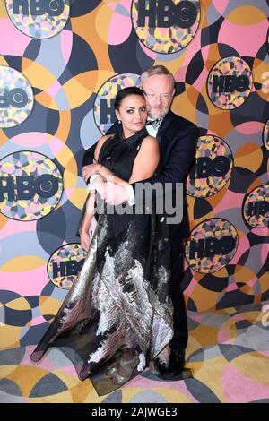 Allegra Riggio und Jared Harris an der HBO Offizielle Golden Globe Awards nach Partei hielt im Beverly Hilton Hotel am Januar 05, 2020 in Beverly Hills, Kalifornien, USA. (Foto durch Kunst Garcia/Sipa USA) Stockfoto