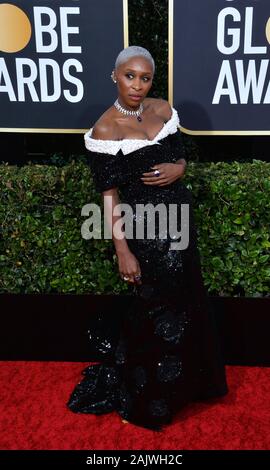 Beverly Hills, Vereinigte Staaten. 05 Jan, 2020. Cynthia Erivo nimmt an der 77. jährlichen Golden Globe Awards, die Ehrung der besten im Film und im US-amerikanischen Fernsehen von 2020 im Beverly Hilton Hotel in Beverly Hills, Kalifornien am Sonntag, 5. Januar 2020. Foto von Jim Ruymen/UPI Quelle: UPI/Alamy leben Nachrichten Stockfoto