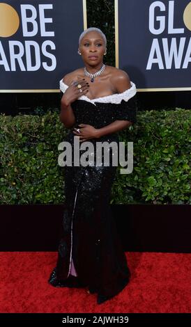 Beverly Hills, Vereinigte Staaten. 05 Jan, 2020. Cynthia Erivo nimmt an der 77. jährlichen Golden Globe Awards, die Ehrung der besten im Film und im US-amerikanischen Fernsehen von 2020 im Beverly Hilton Hotel in Beverly Hills, Kalifornien am Sonntag, 5. Januar 2020. Foto von Jim Ruymen/UPI Quelle: UPI/Alamy leben Nachrichten Stockfoto