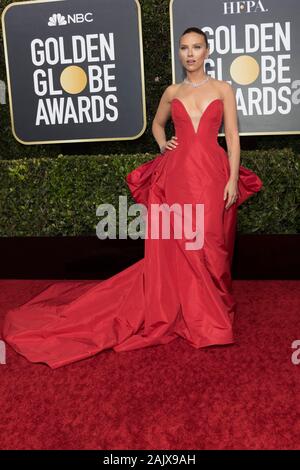 Scarlett Johansson nimmt an der 77. jährlichen Golden Globe Awards, Golden Globes, im Beverly Hilton Hotel in Beverly Hills, Los Angeles, USA, am 05. Januar 2020. | Verwendung weltweit Stockfoto