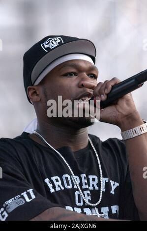 Verona Italien 09/19/2003, Arena: 50 Cent während dem Soundcheck vor dem Konzert der musikalischen Ereignis 'Festivalbar 2003". Stockfoto