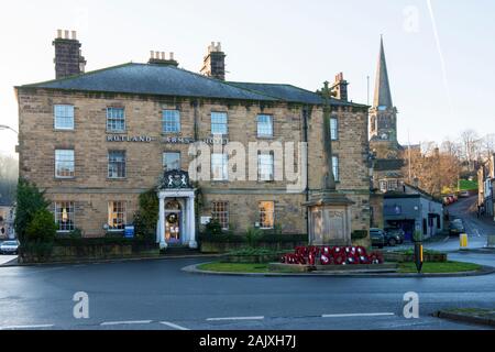 Im Rutland Arms Hotel befindet sich im Zentrum der malerischen Marktstadt Bakewell im Peak District National Park Stockfoto