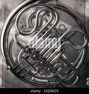 Horn, detaillierte Hauptteil ohne Glocke Stockfoto