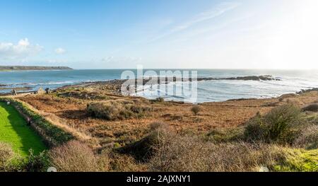 Port Eynon Salt House und das Salzhaus spucken. Port Eynon, Gower Halbinsel, Wales. Großbritannien Stockfoto