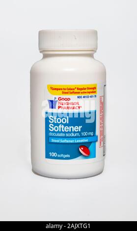 Stool Softener Abführmittel pille Docusat-natrium dioctyl Sulfosuccinat Stockfoto